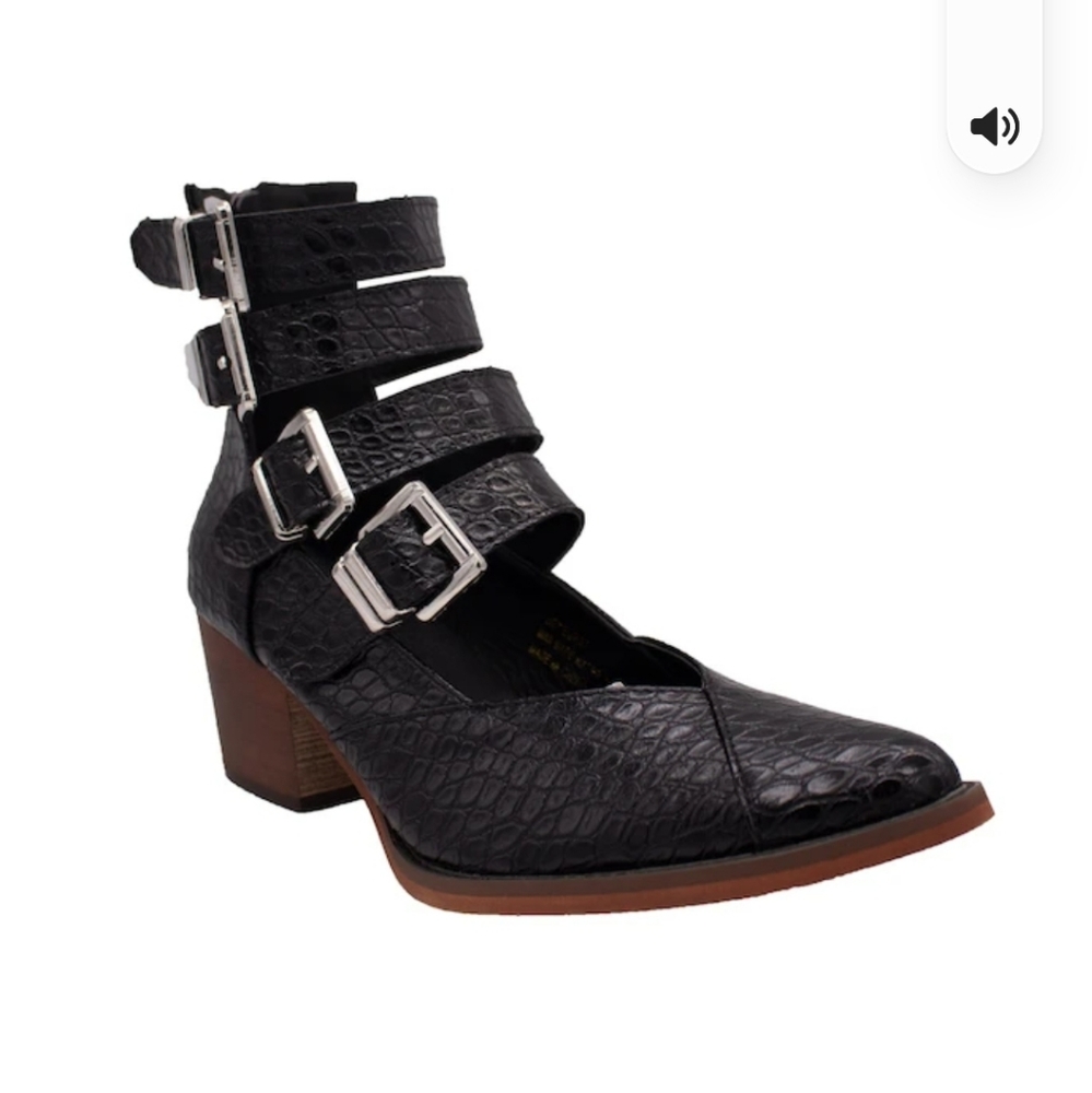 Arider Girl Eleven Croco shootie Black